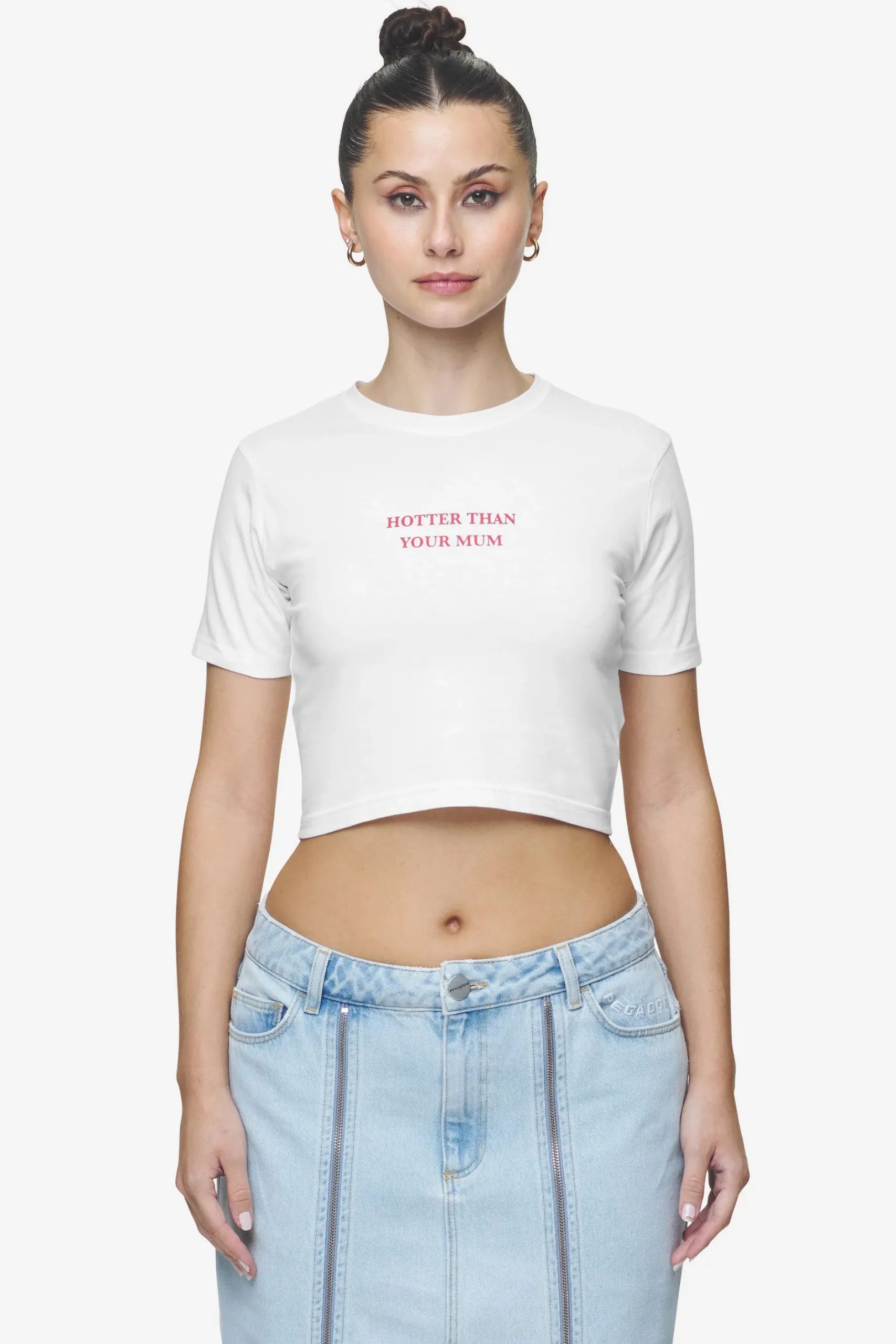 Pegador Tees|Reyna Cropped Baby Tee White