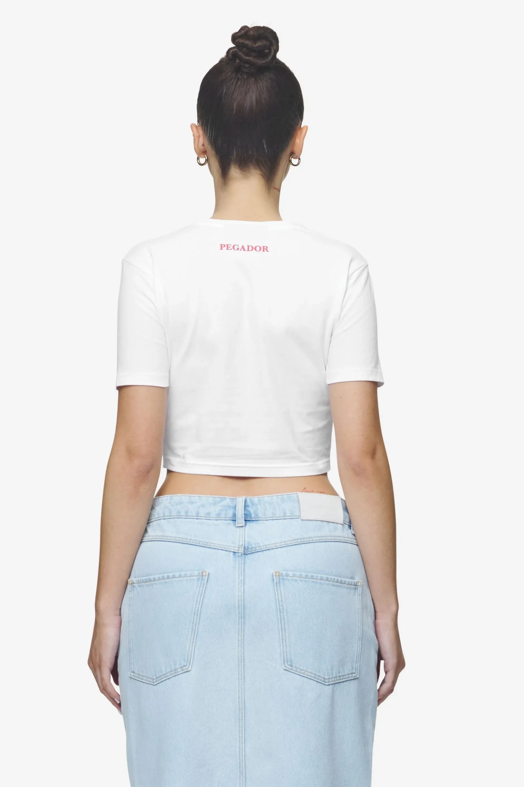 Pegador Tees|Reyna Cropped Baby Tee White