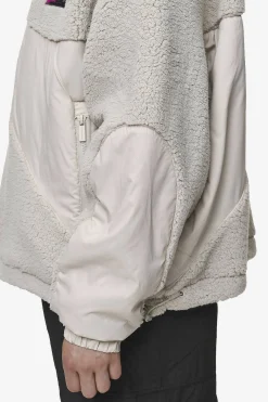 Pegador Jackets|Risa Teddy Fabric Mix Jacket Moon Grey