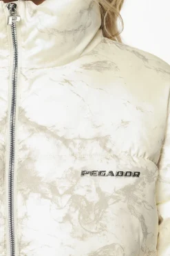 Pegador Jackets|Royal Marble Puffer Jacket Bone White Fossil Taupe