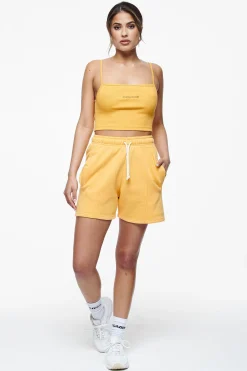 Pegador Tops|Ruby Rib Crop Top Vintage Washed Golden Sun