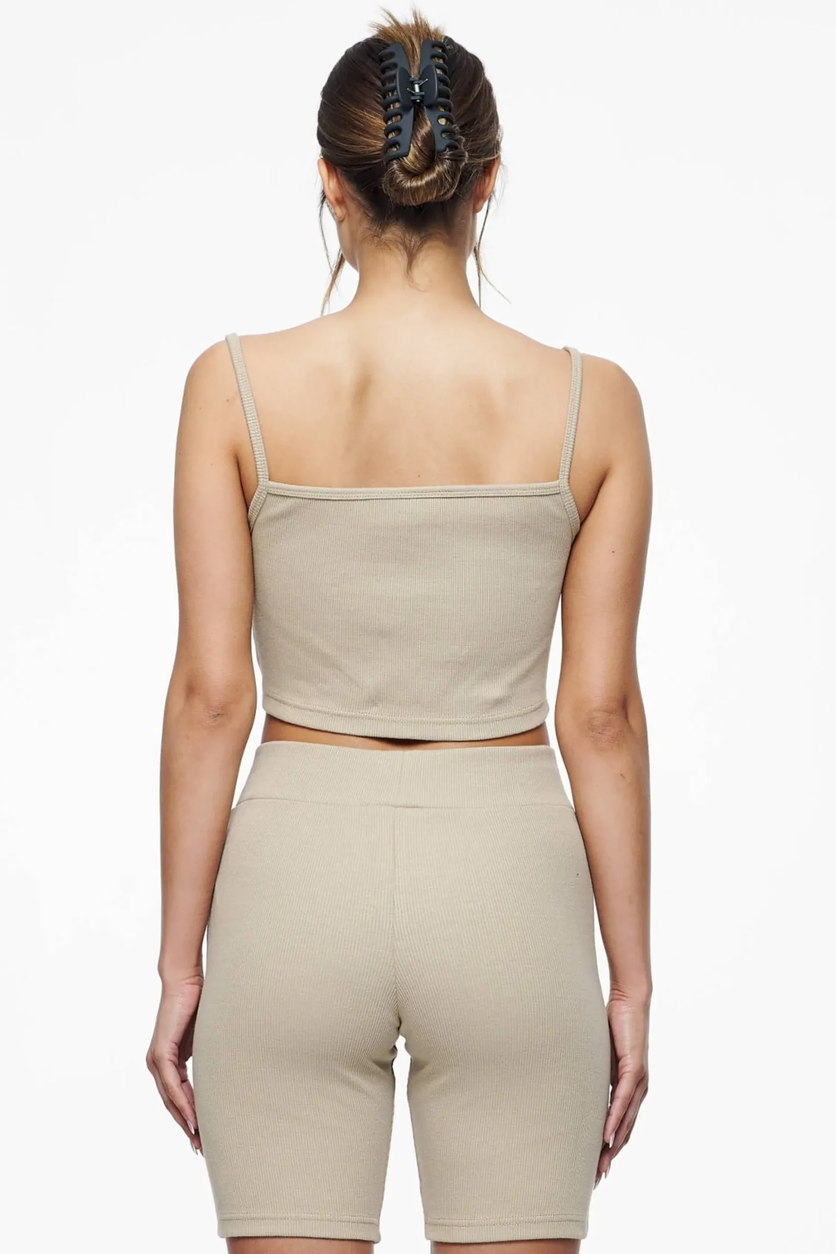 Pegador Tops|Ruby Rib Crop Top Vintage Washed Espresso