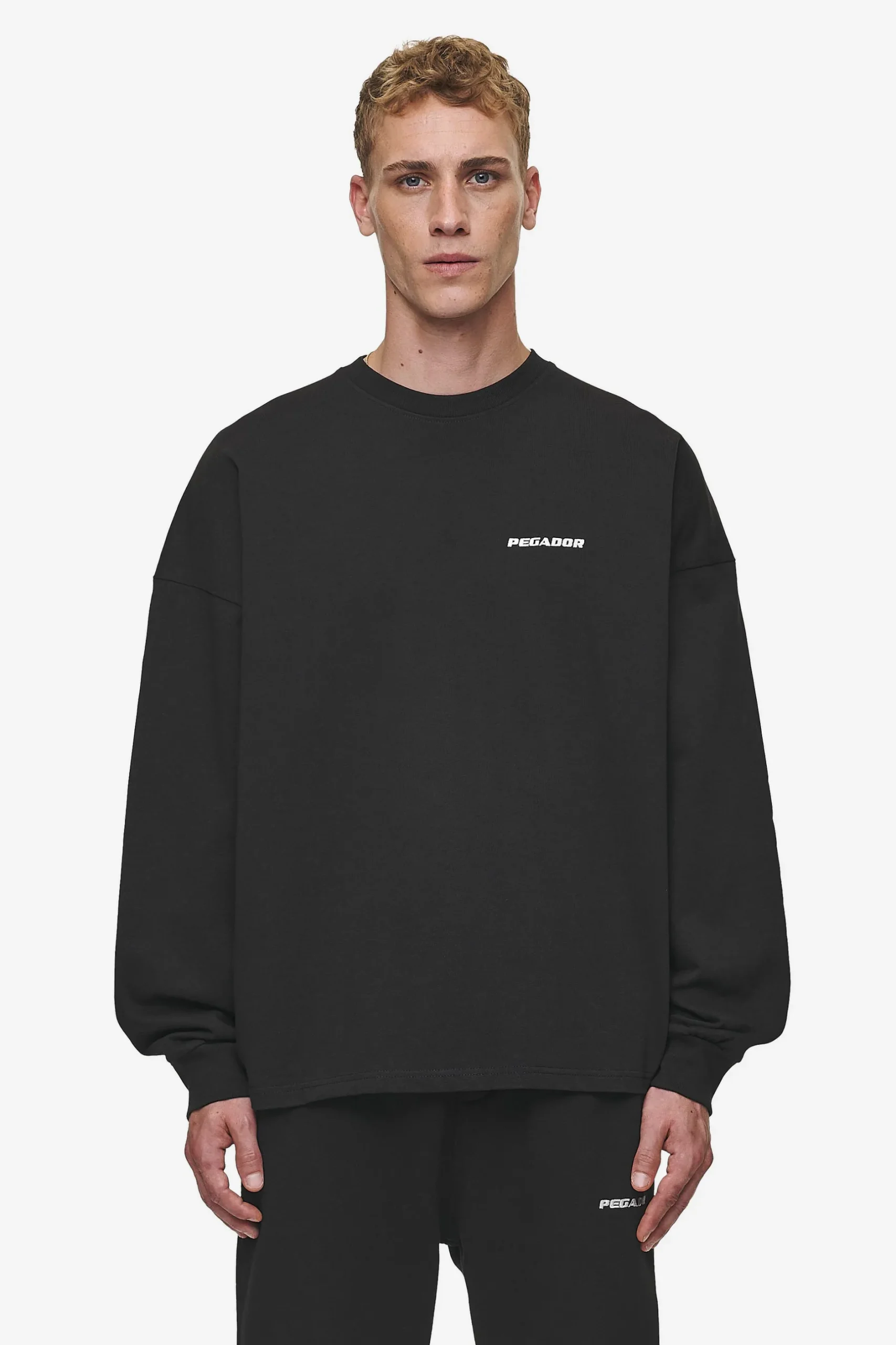 Pegador Longsleeves|Rusk Logo Oversized Longsleeve Washed Black