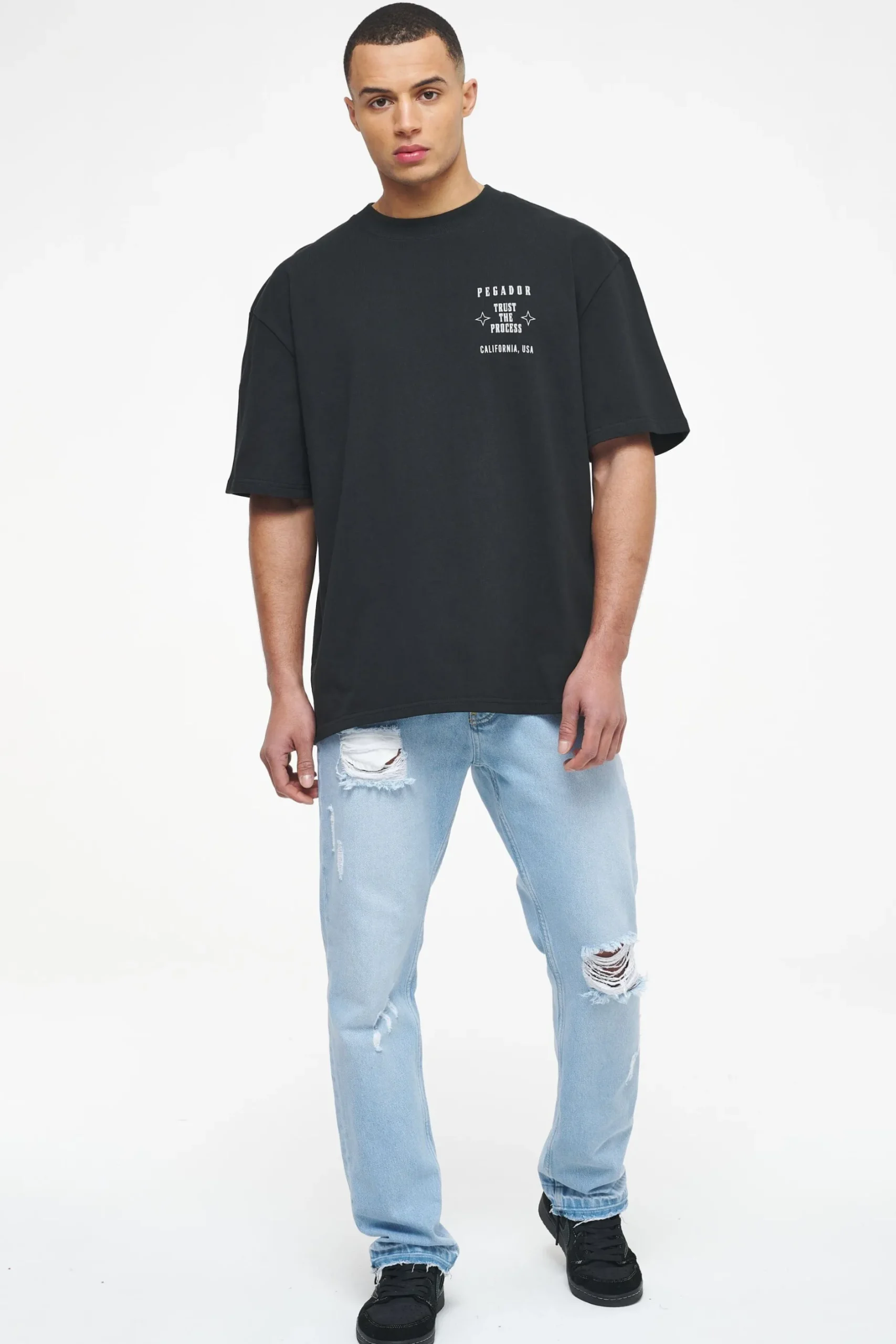 Pegador Tees|Salal Oversized Tee Vintage Washed Black Ink