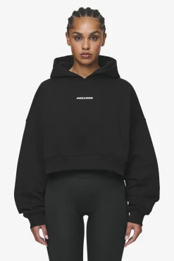 Pegador Hoodies|Salita Oversized Cropped Hoodie Black White Gum Back