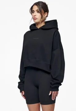 Pegador Hoodies|Salita Oversized Cropped Hoodie Black Gum