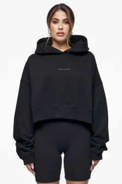 Pegador Hoodies|Salita Oversized Cropped Hoodie Black Gum