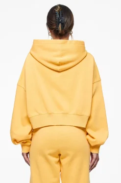 Pegador Hoodies|Salita Oversized Cropped Hoodie Vintage Washed Golden Sun Gum