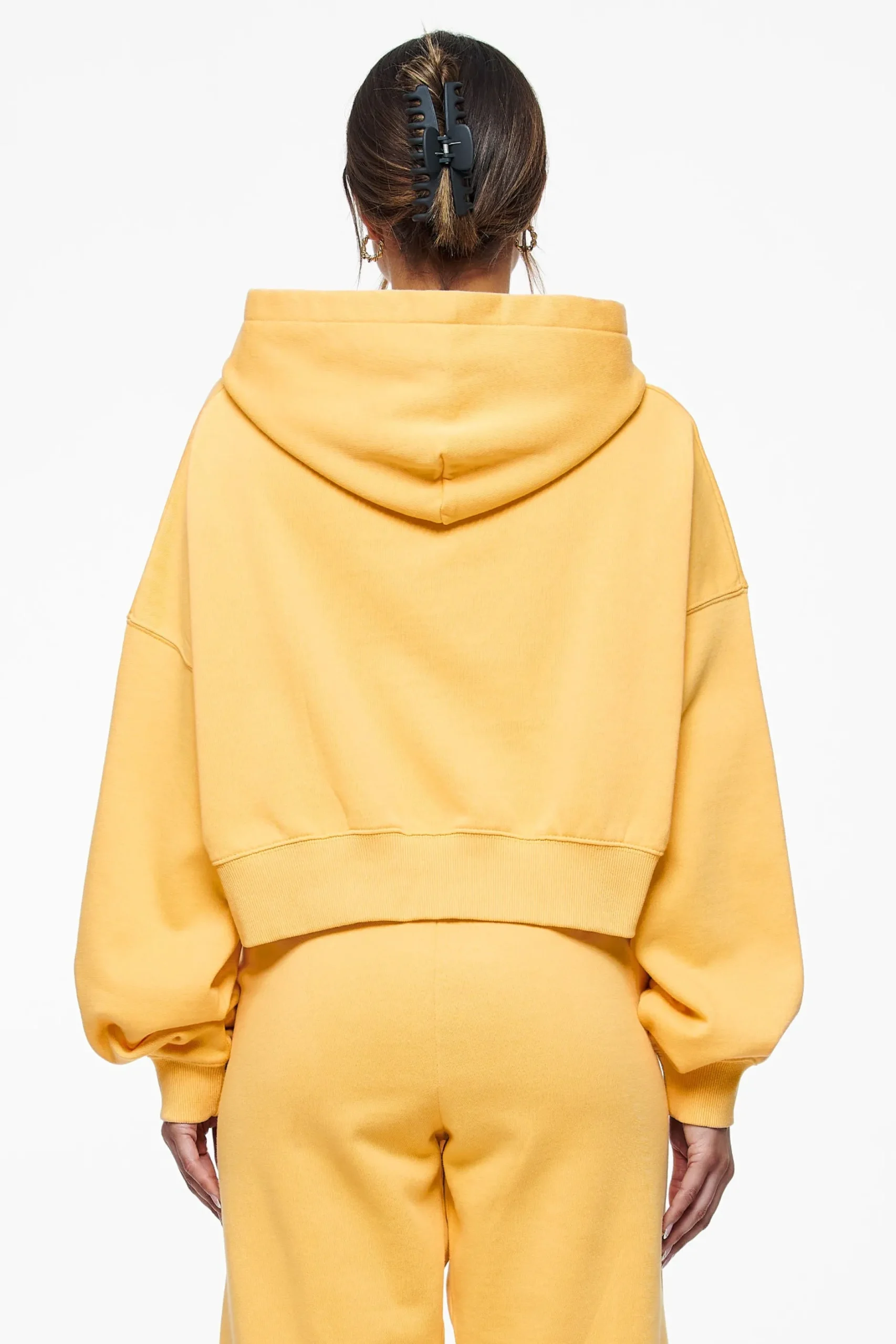 Pegador Hoodies|Salita Oversized Cropped Hoodie Vintage Washed Golden Sun Gum