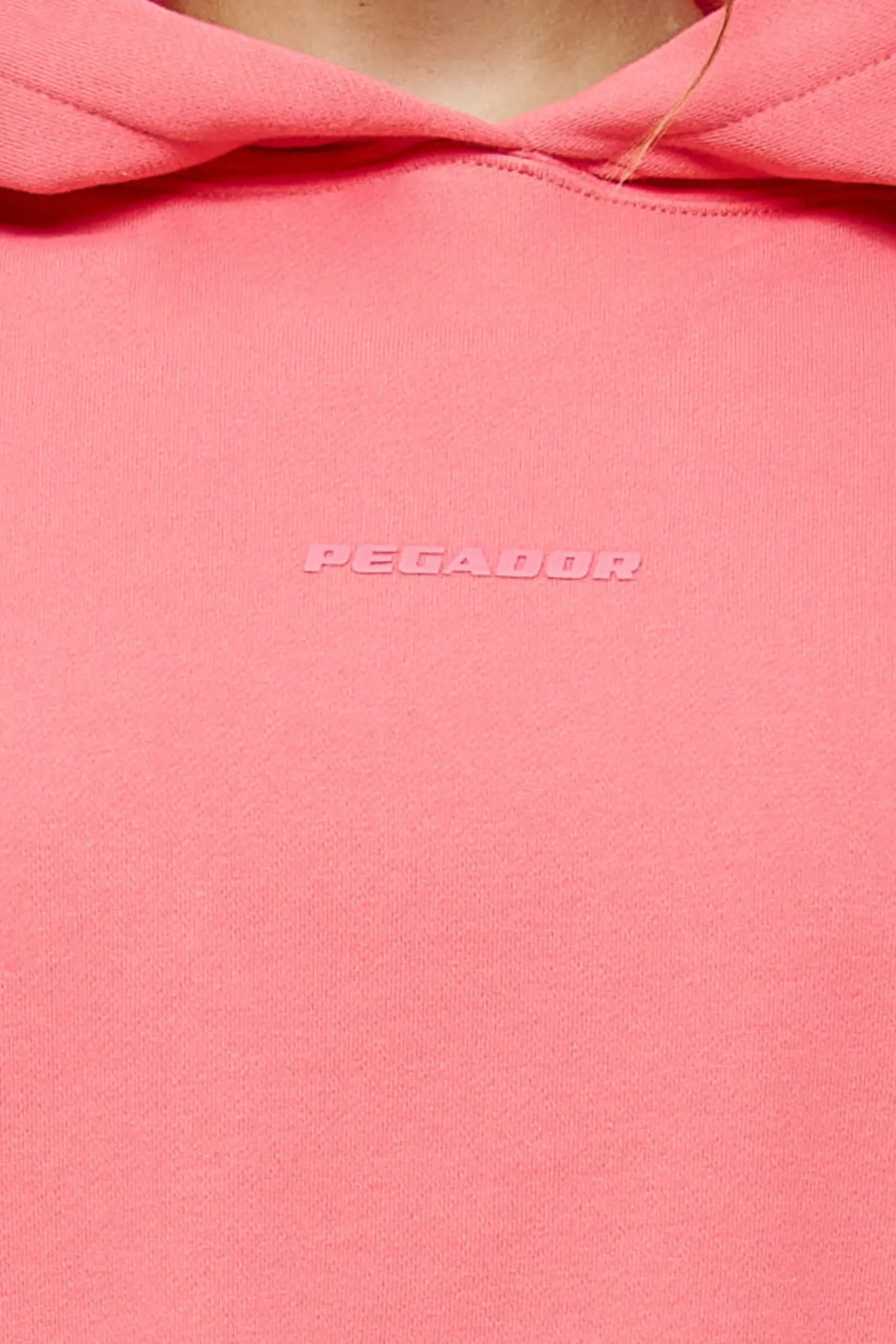 Pegador Hoodies|Salita Oversized Cropped Hoodie Vintage Washed Strawberry Gum