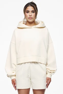 Pegador Hoodies|Salita Oversized Cropped Hoodie Vintage Washed Unbleached Gum