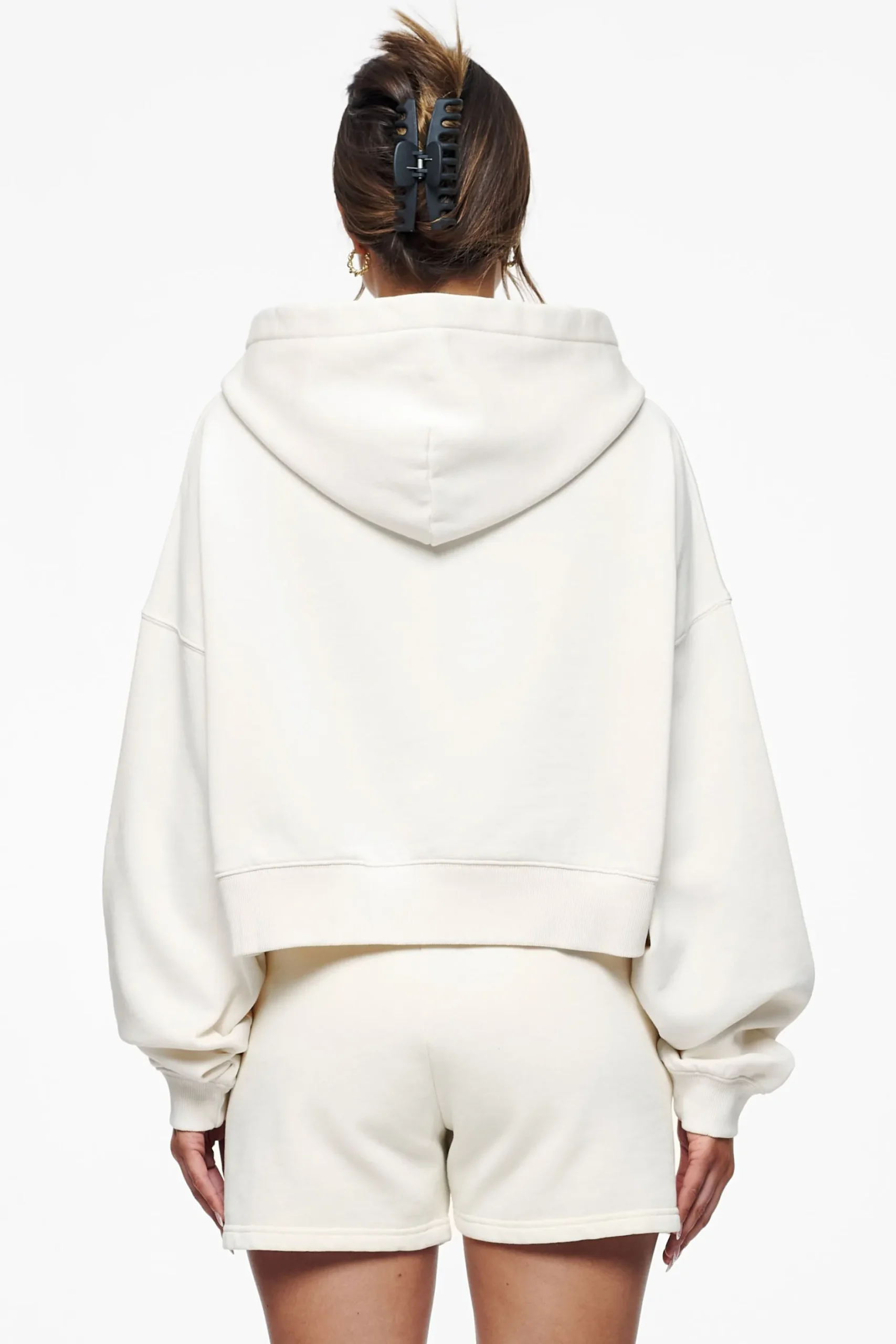 Pegador Hoodies|Salita Oversized Cropped Hoodie Vintage Washed Unbleached Gum