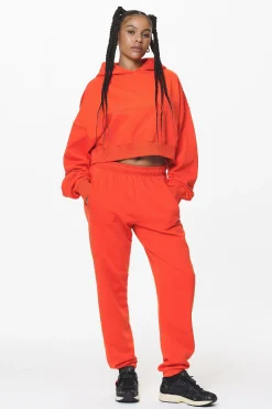 Pegador Hoodies|Salita Oversized Cropped Hoodie Washed Signal Red Gum
