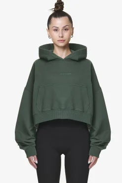 Pegador Hoodies|Salita Oversized Cropped Hoodie Washed Sage Green Gum
