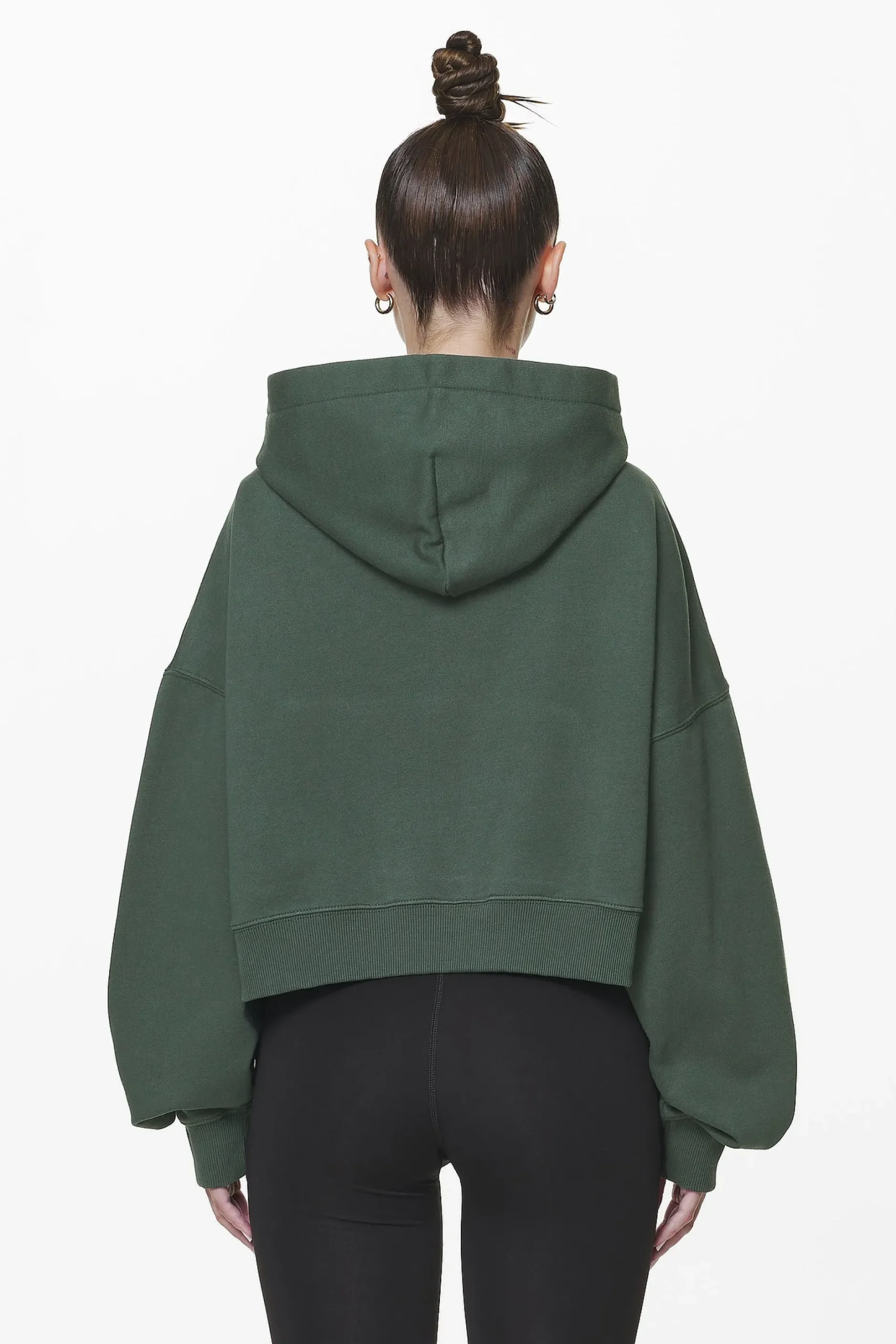 Pegador Hoodies|Salita Oversized Cropped Hoodie Washed Sage Green Gum