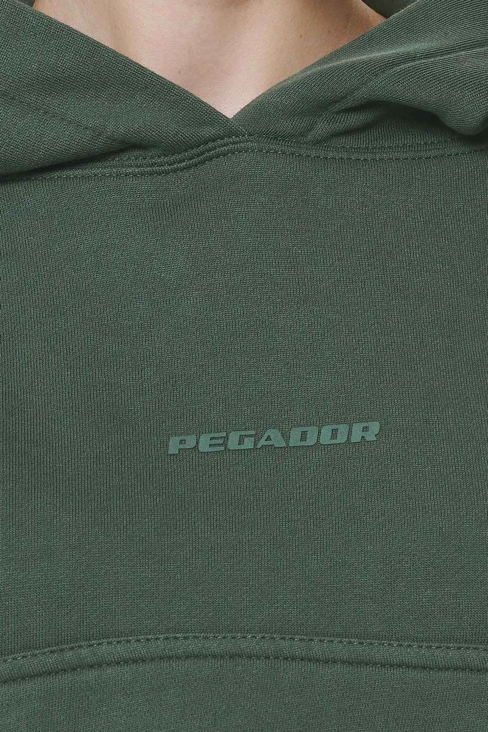 Pegador Hoodies|Salita Oversized Cropped Hoodie Washed Sage Green Gum