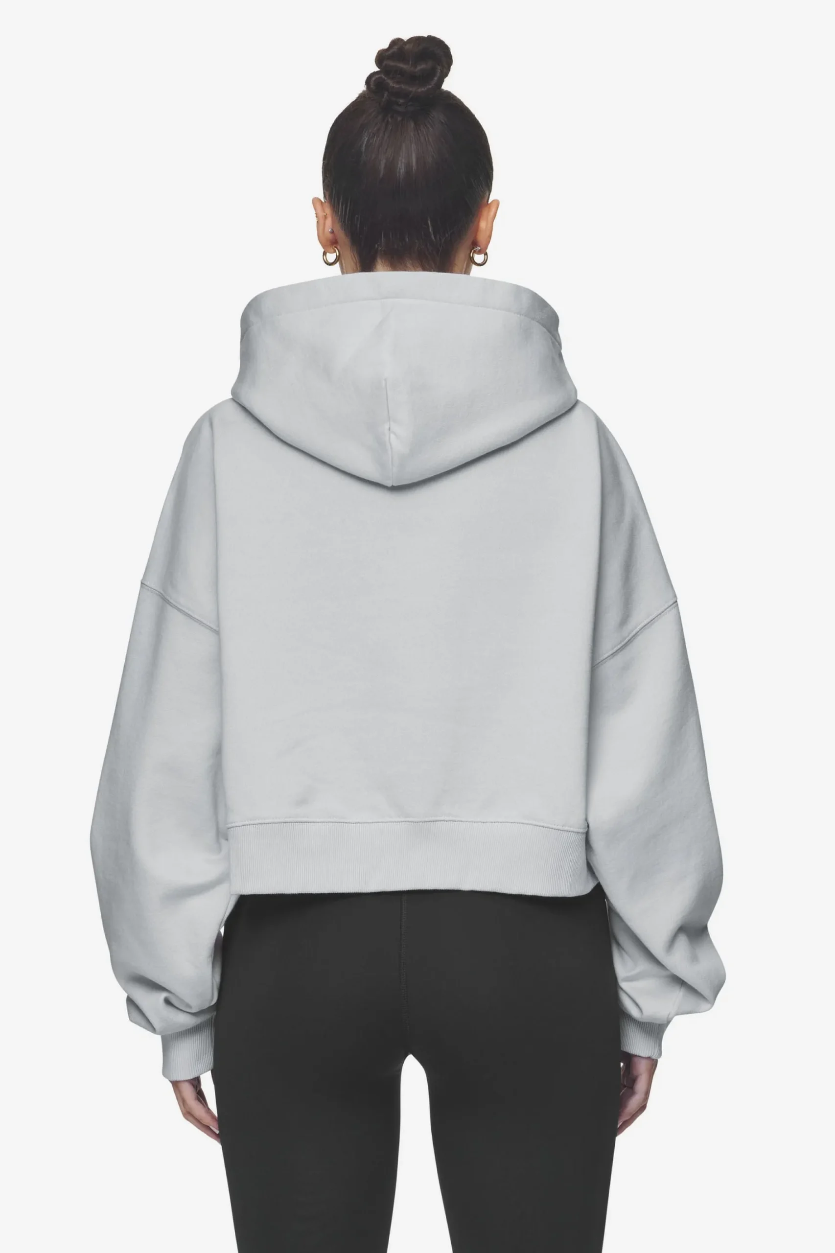 Pegador Hoodies|Salita Oversized Cropped Hoodie White Gum Washed sky grey