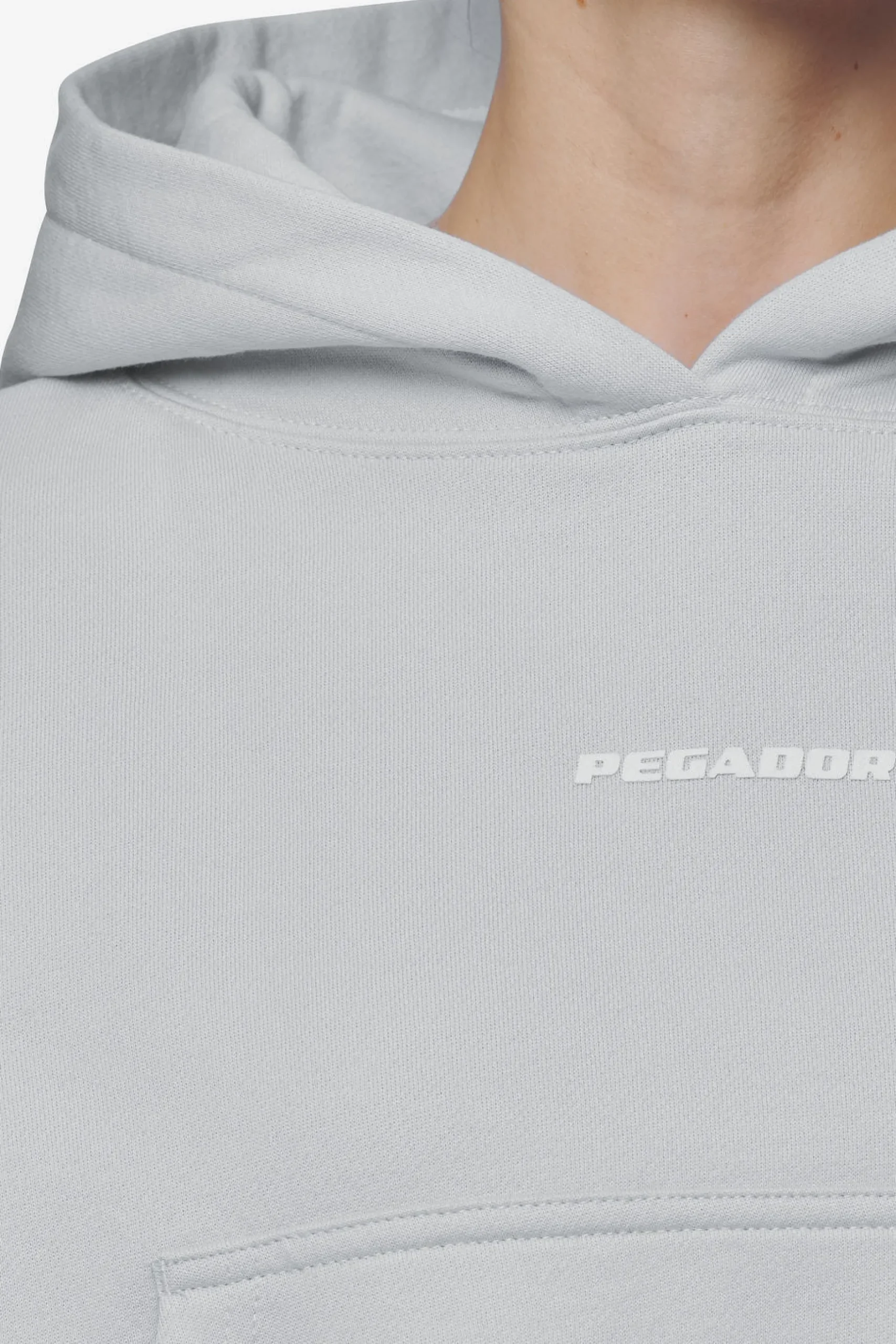 Pegador Hoodies|Salita Oversized Cropped Hoodie White Gum Washed sky grey