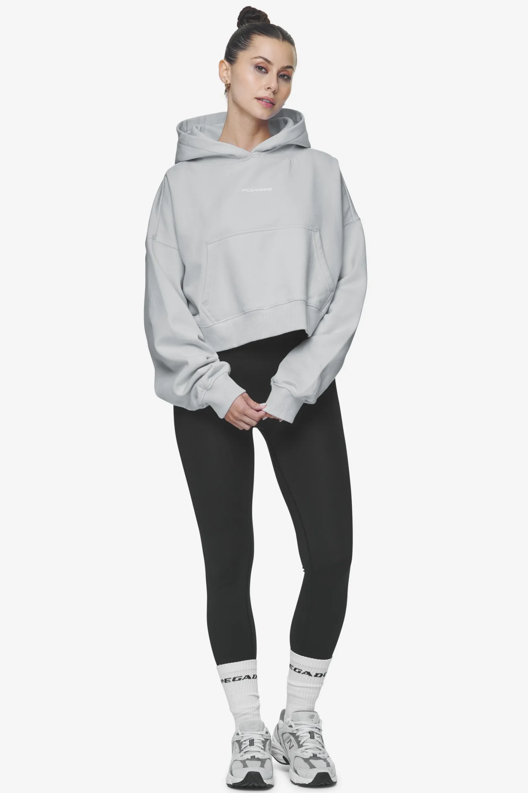 Pegador Hoodies|Salita Oversized Cropped Hoodie White Gum Washed sky grey