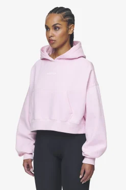 Pegador Hoodies|Salita Oversized Cropped Hoodie White Gum Washed bubblegum