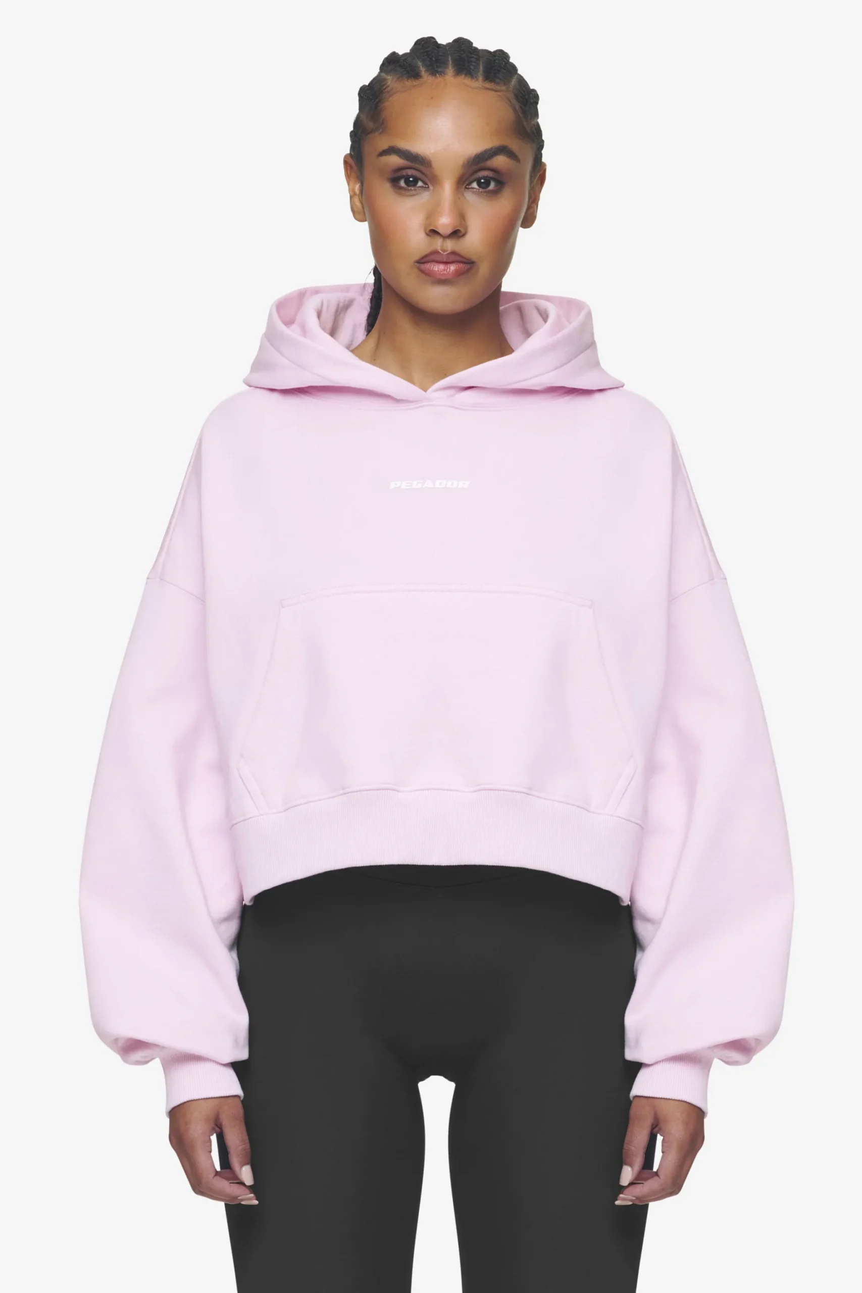 Pegador Hoodies|Salita Oversized Cropped Hoodie White Gum Washed bubblegum