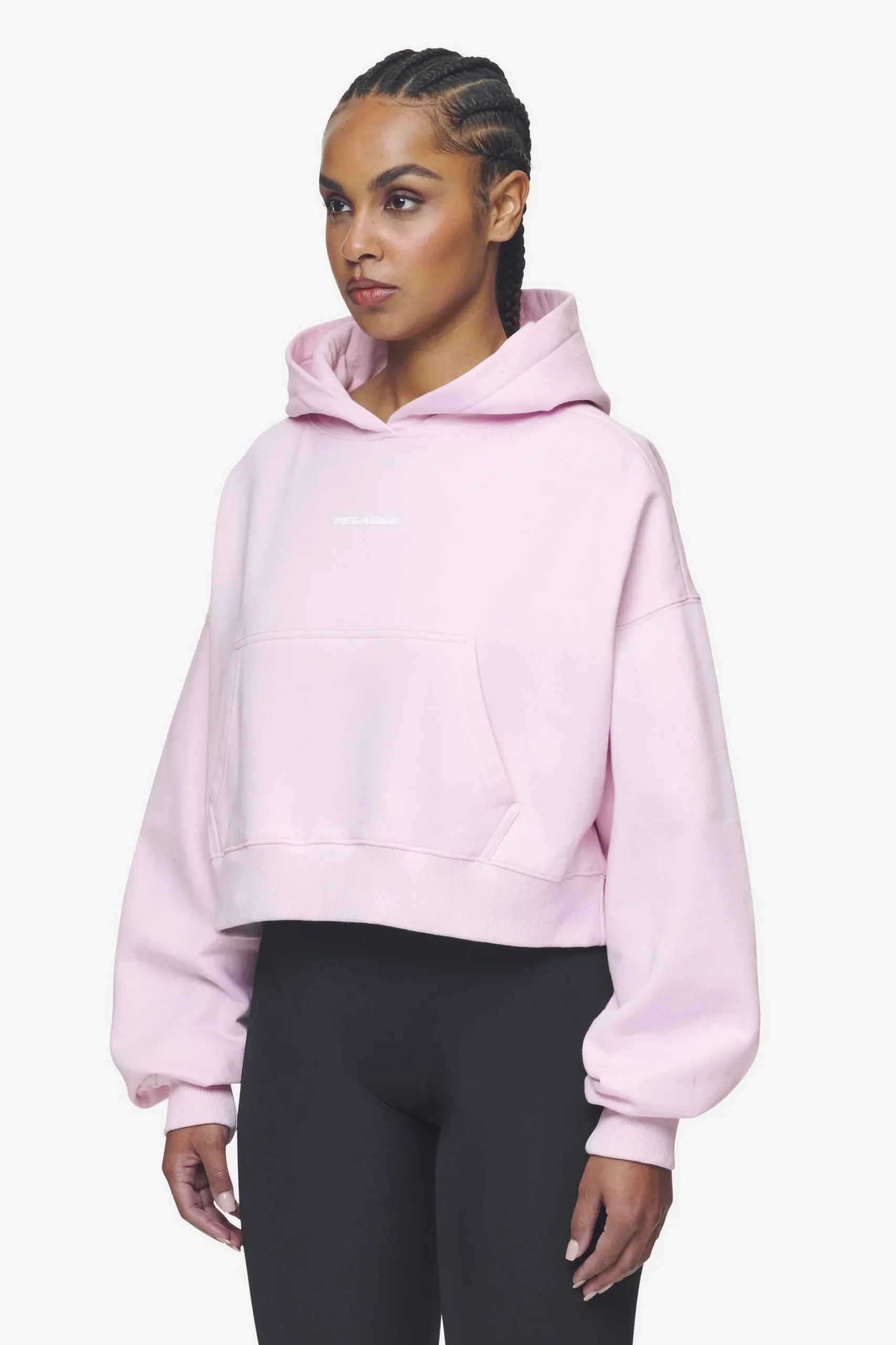 Pegador Hoodies|Salita Oversized Cropped Hoodie White Gum Washed bubblegum