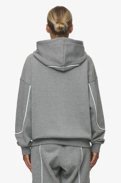 Pegador Hoodies|Zip Hoodies|Silvi Oversized Sweat Jacket Deep Grey Melange