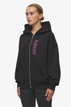 Pegador Hoodies|Zip Hoodies|Skyla Oversized Sweat Jacket Heavy Washed Black