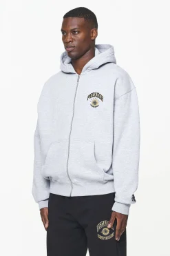 Pegador Hoodies|Zip Hoodies|Smith Oversized Sweat Jacket Grey Melange