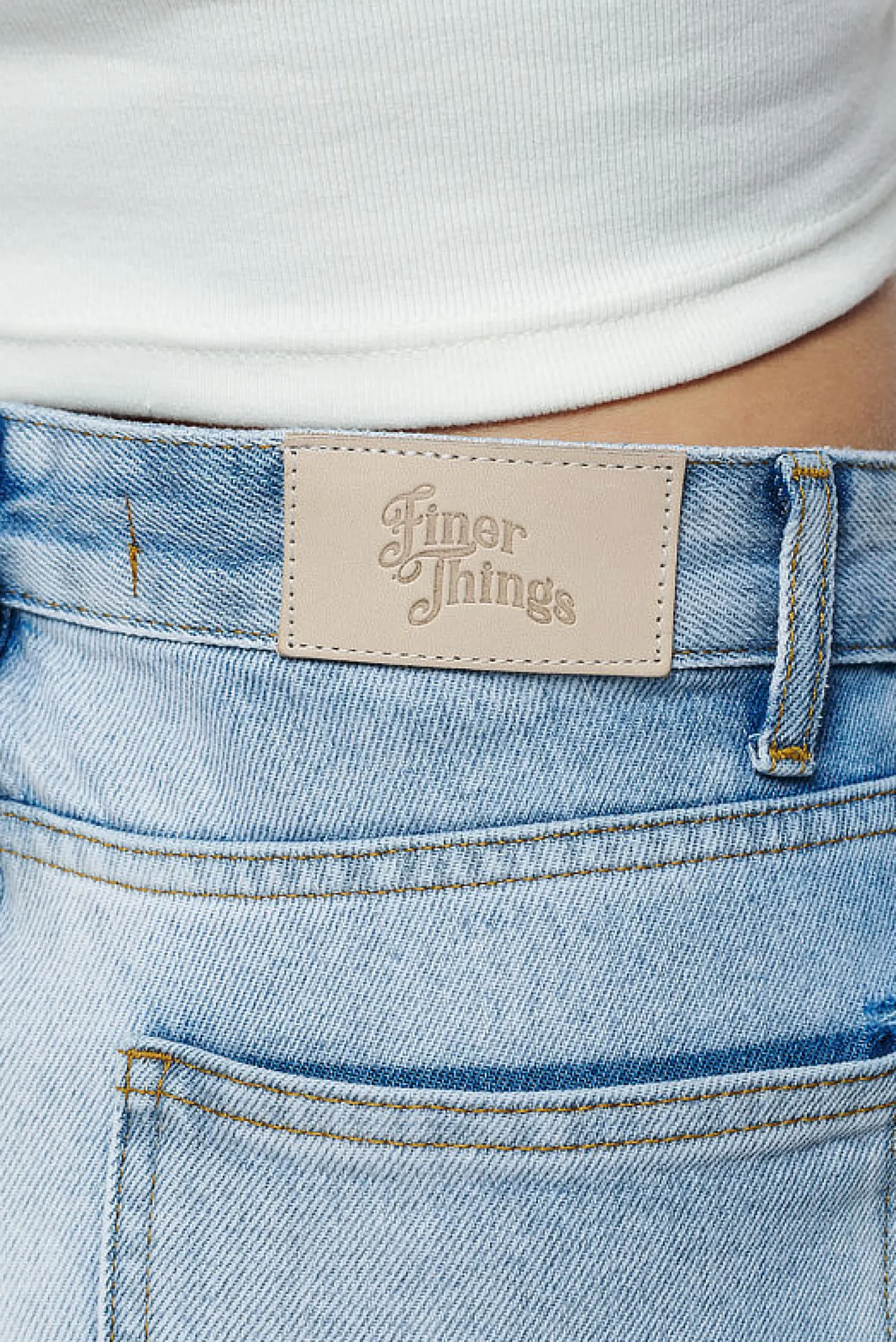 Pegador Jeans|Soliera Distressed Wide Jeans Light Blue