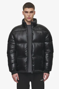 Pegador Jackets|Solin Light Glossy Puffer Jacket Black