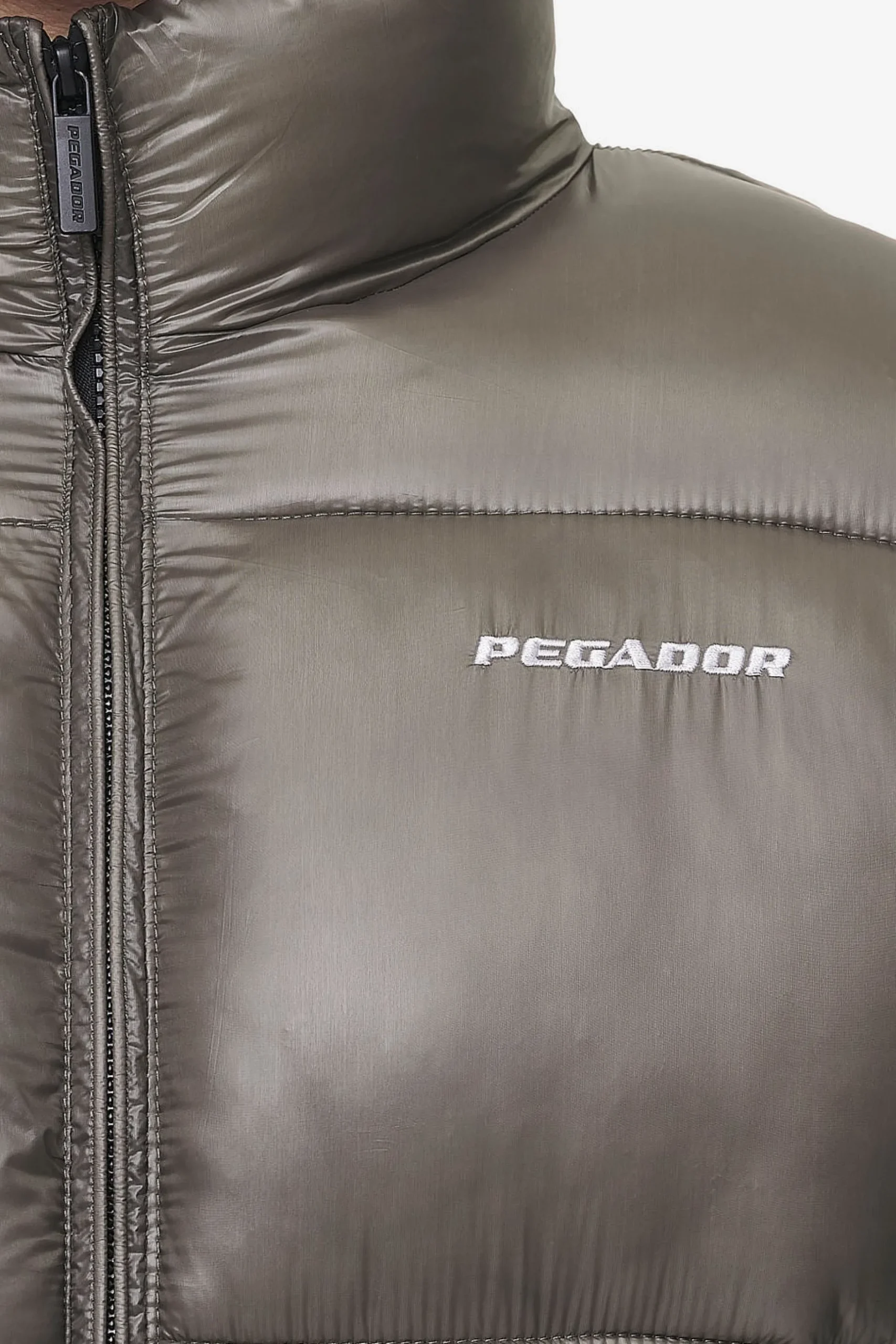 Pegador Jackets|Solin Light Glossy Puffer Jacket Rock Grey