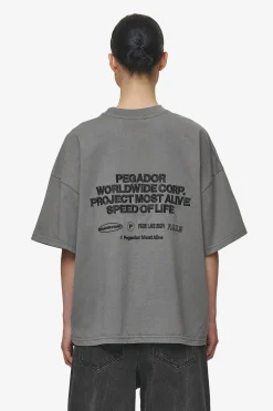 Pegador Tees|Sora Heavy Oversized Tee Washed Deep Grey