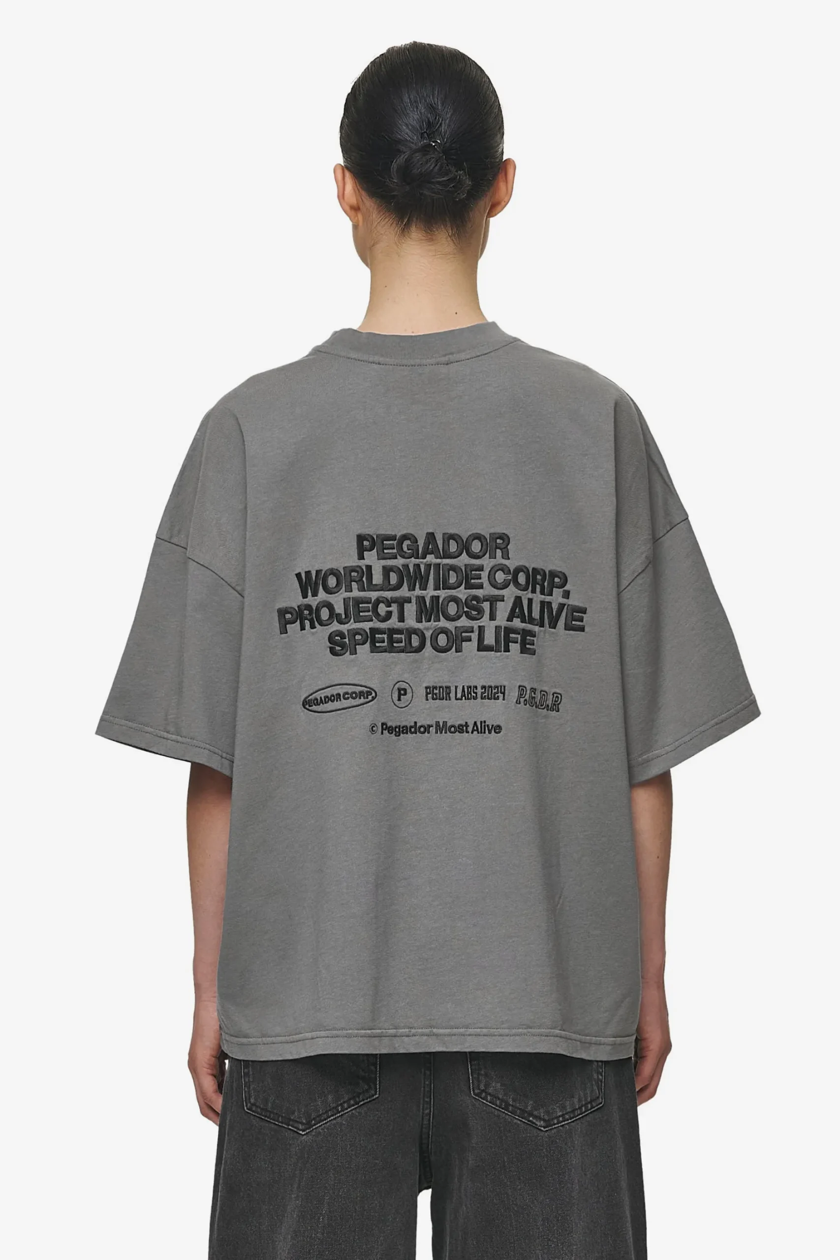 Pegador Tees|Sora Heavy Oversized Tee Washed Deep Grey