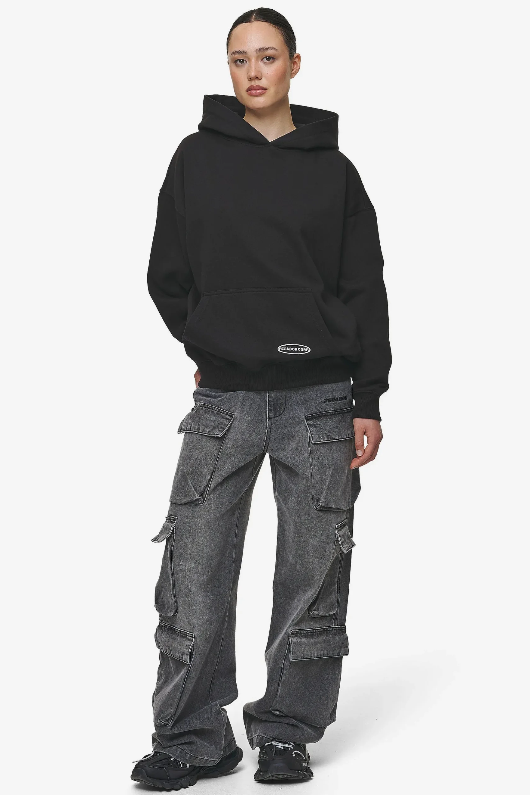 Pegador Hoodies|Sora Oversized Hoodie Washed Black
