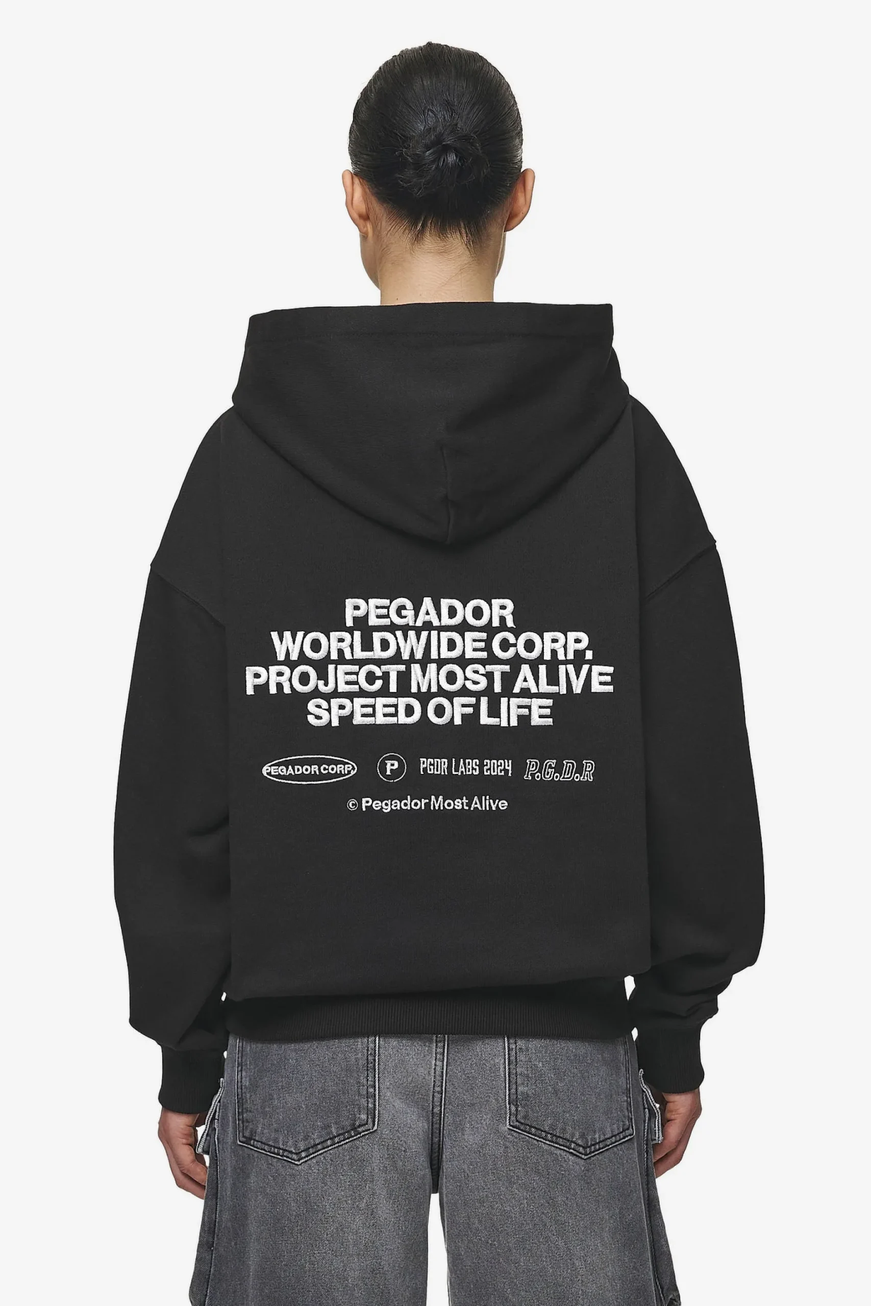 Pegador Hoodies|Sora Oversized Hoodie Washed Black