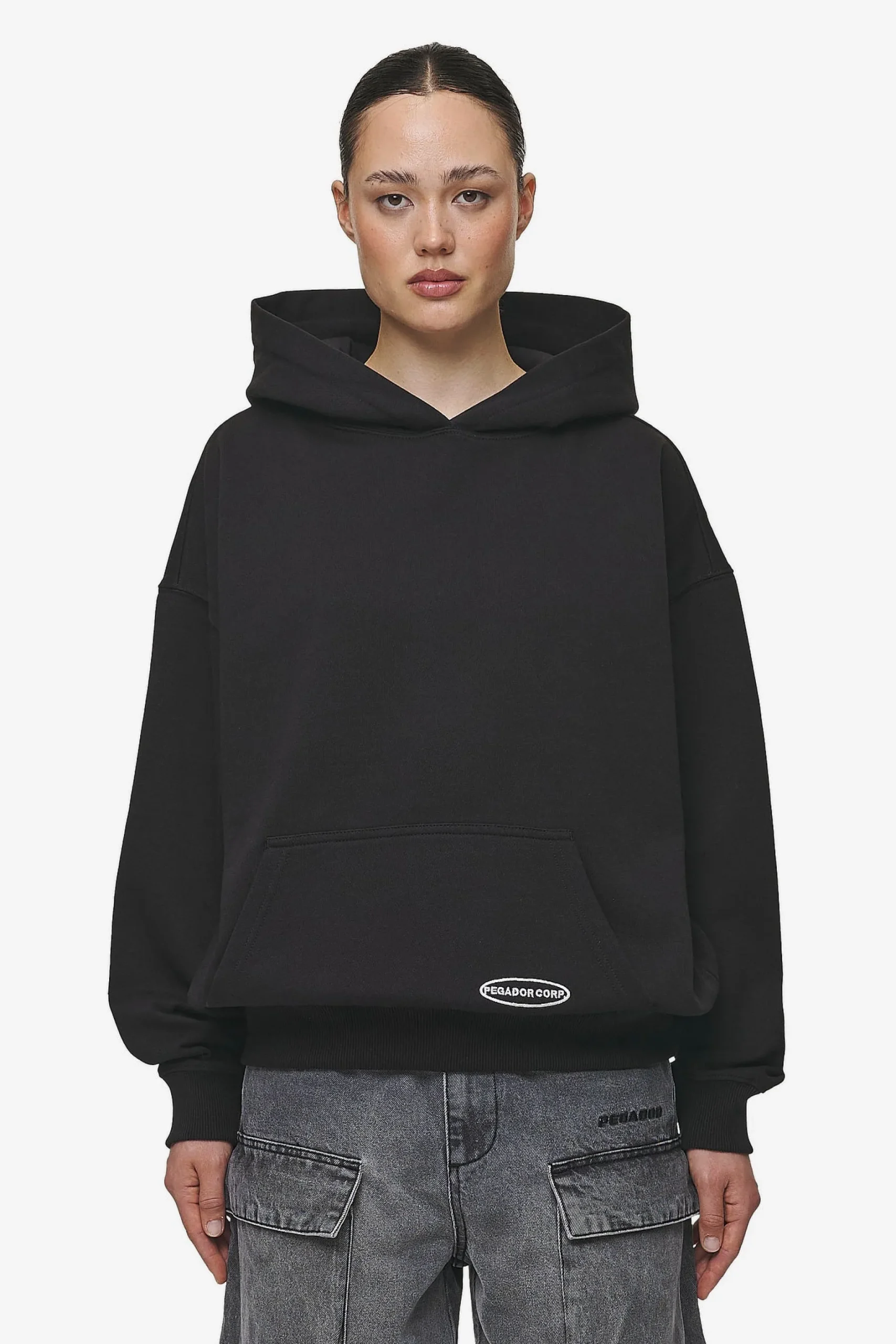 Pegador Hoodies|Sora Oversized Hoodie Washed Black