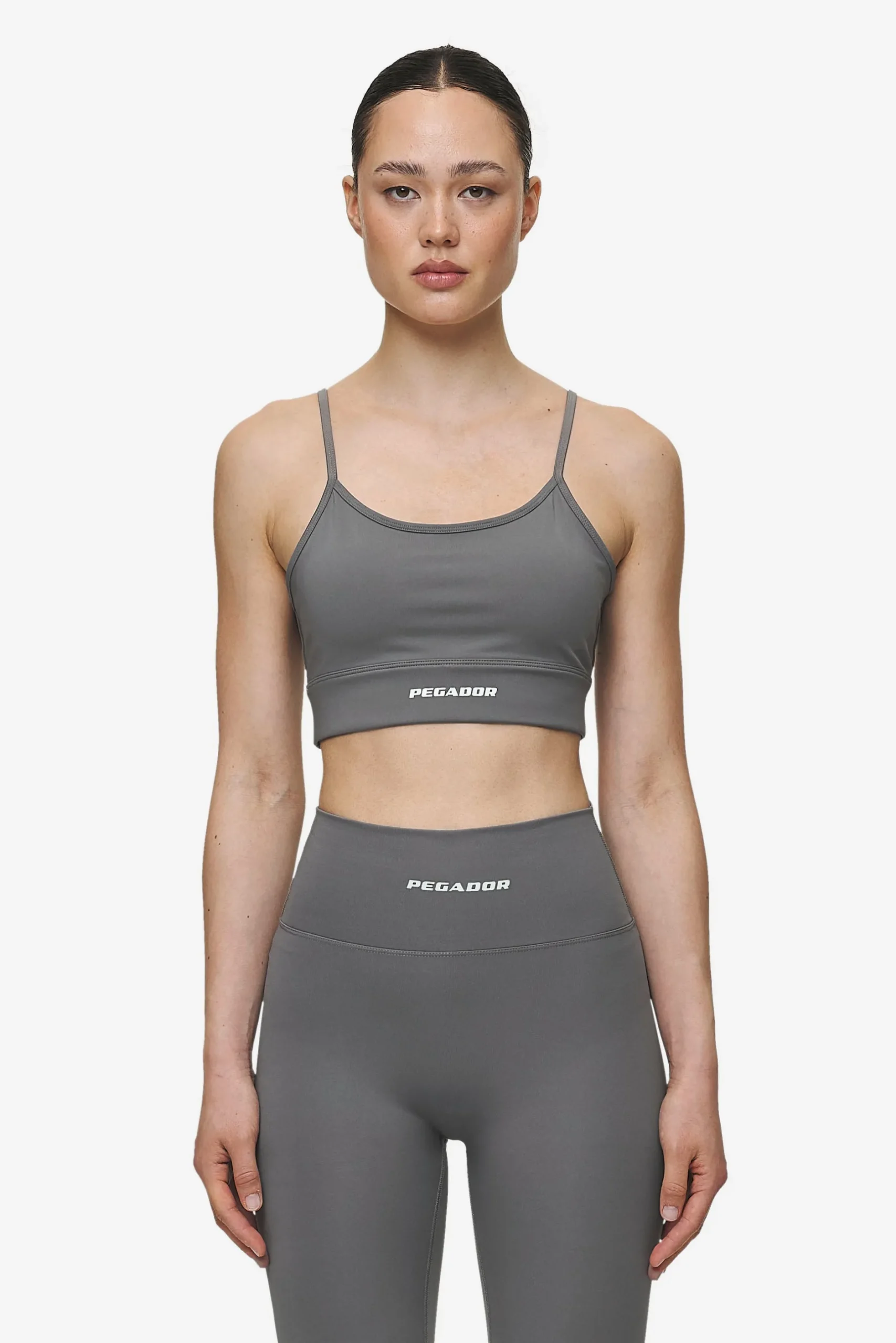 Pegador Tops|Taja Sport Bra Deep Grey White