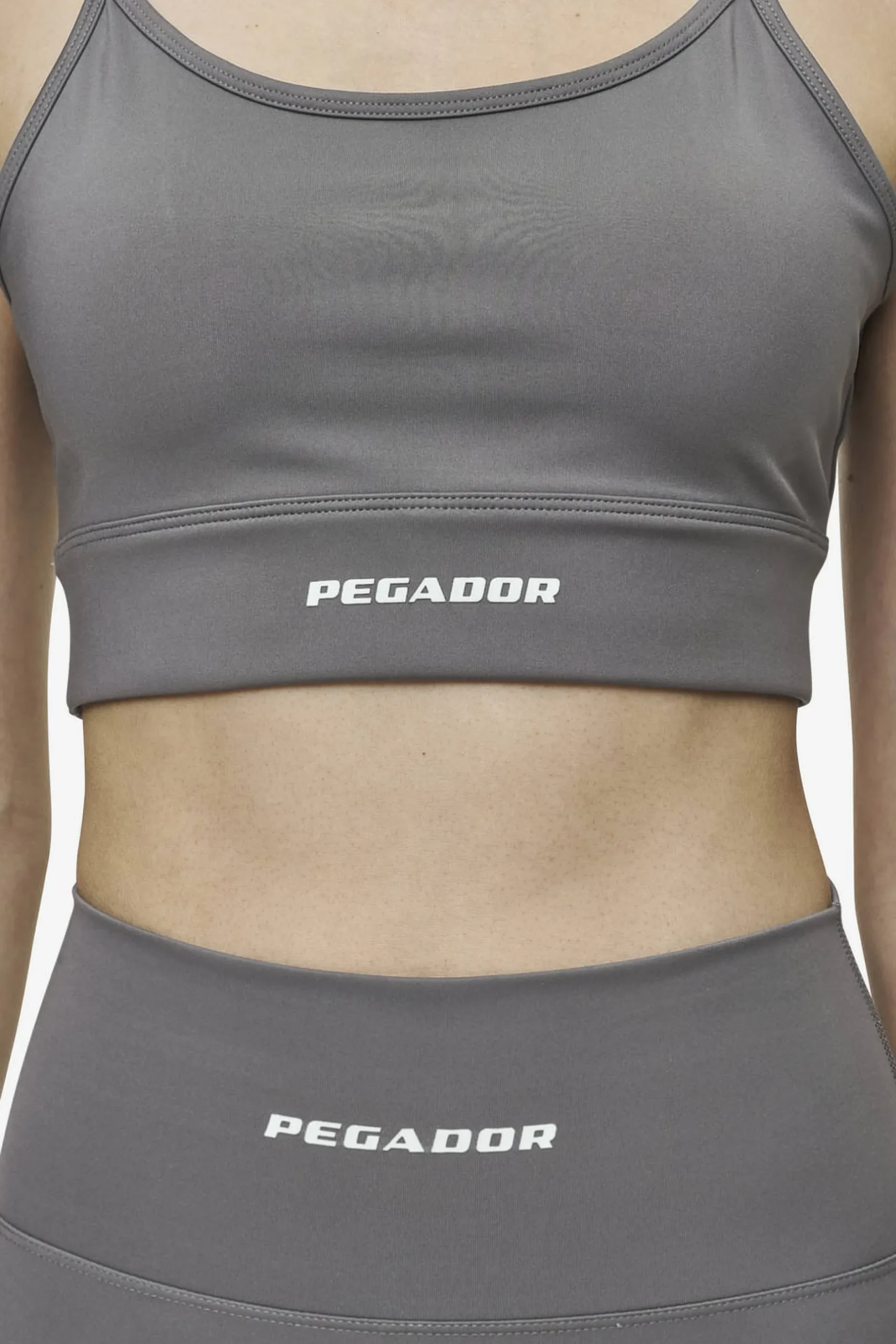 Pegador Tops|Taja Sport Bra Deep Grey White