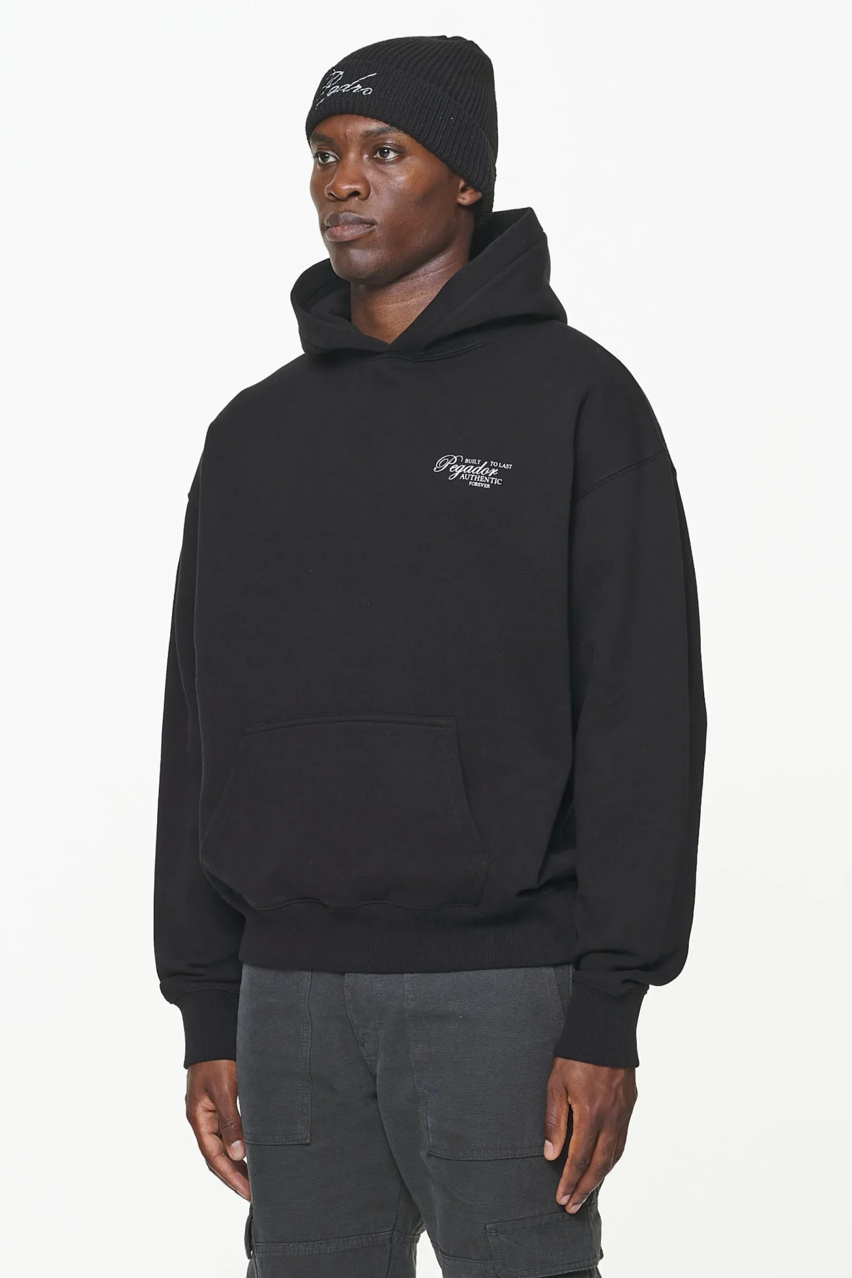 Pegador Hoodies|Tavery Oversized Hoodie Vintage Washed Onyx Black