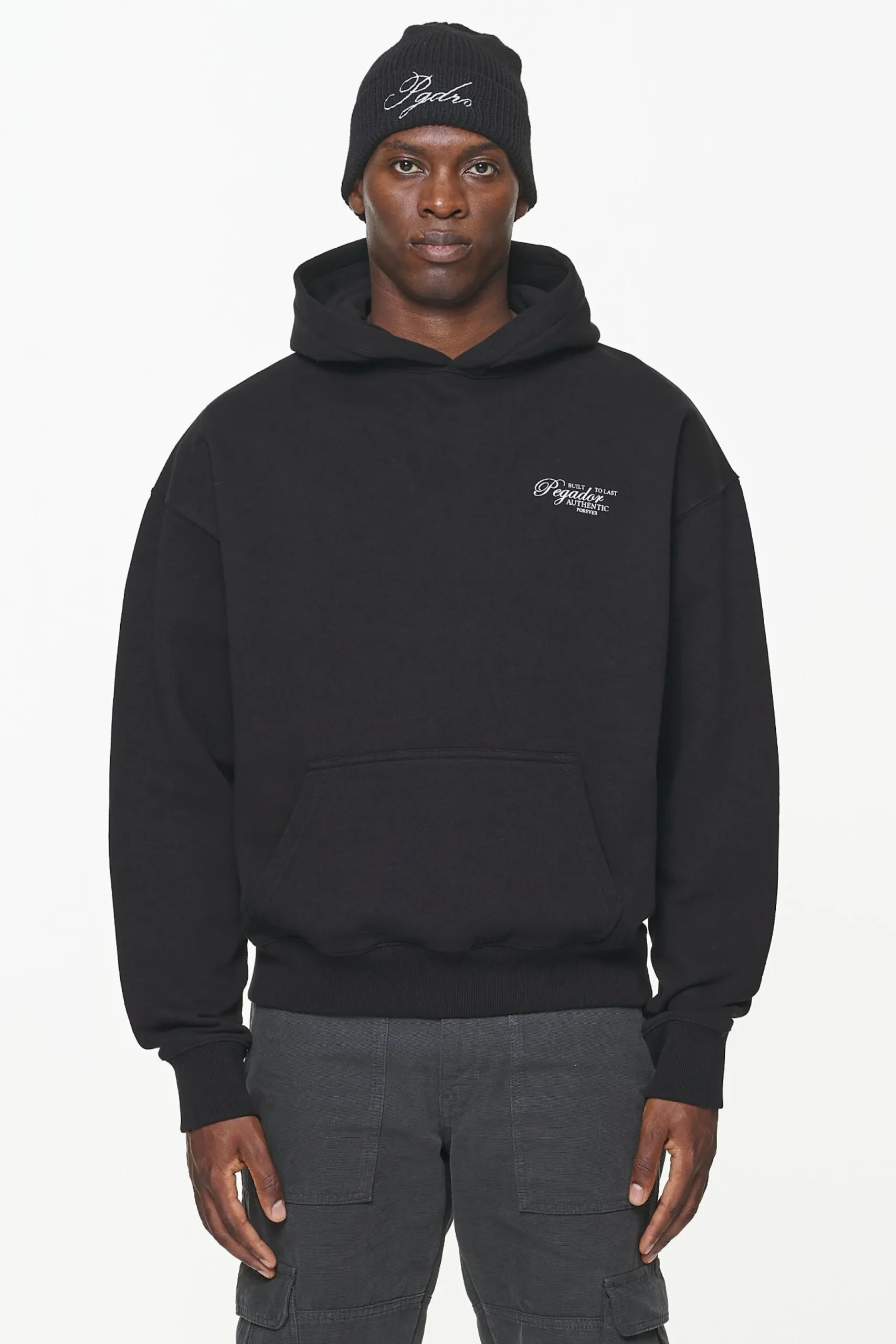 Pegador Hoodies|Tavery Oversized Hoodie Vintage Washed Onyx Black