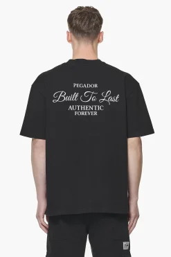 Pegador Tees|Tavery Oversized Tee Vintage Washed Onyx Black