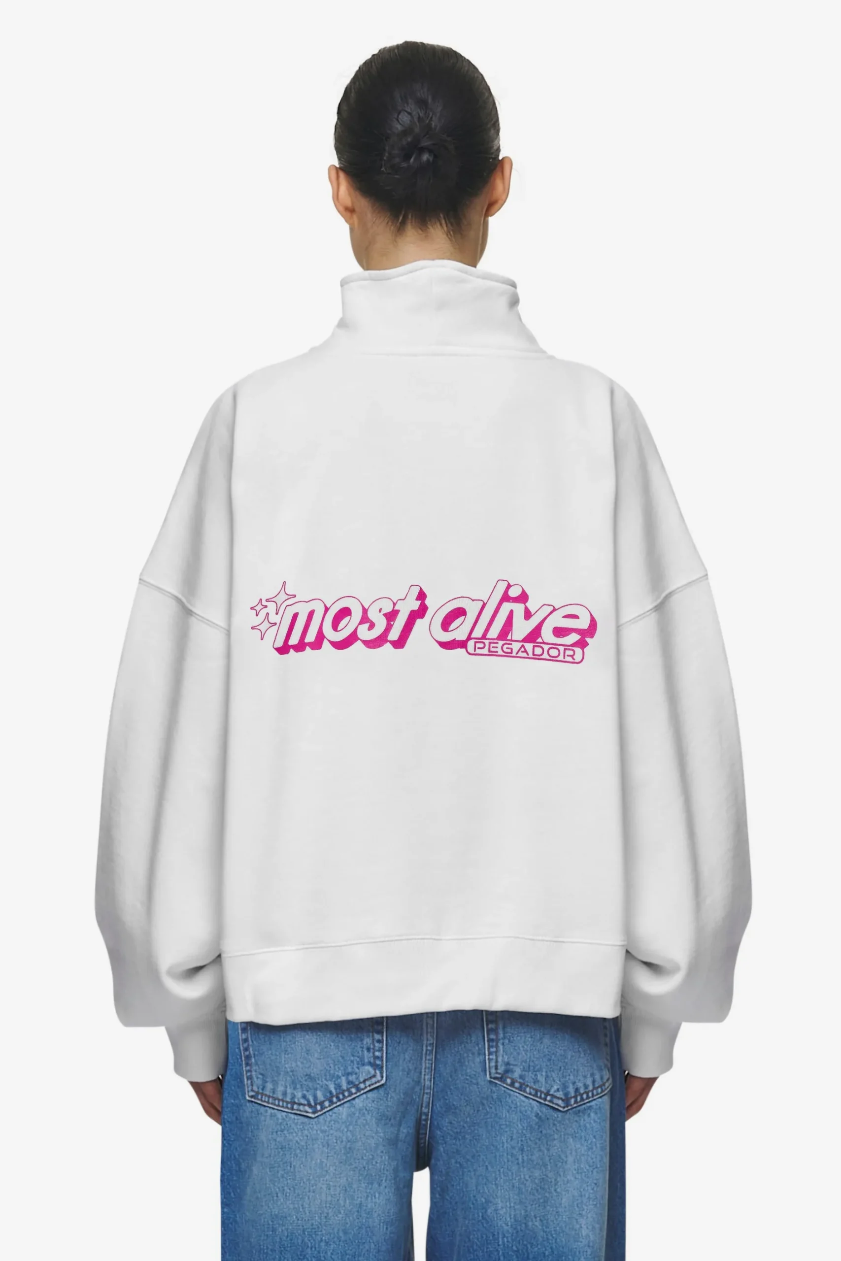 Pegador Sweaters|Thea Oversized Halfzip Sweater White