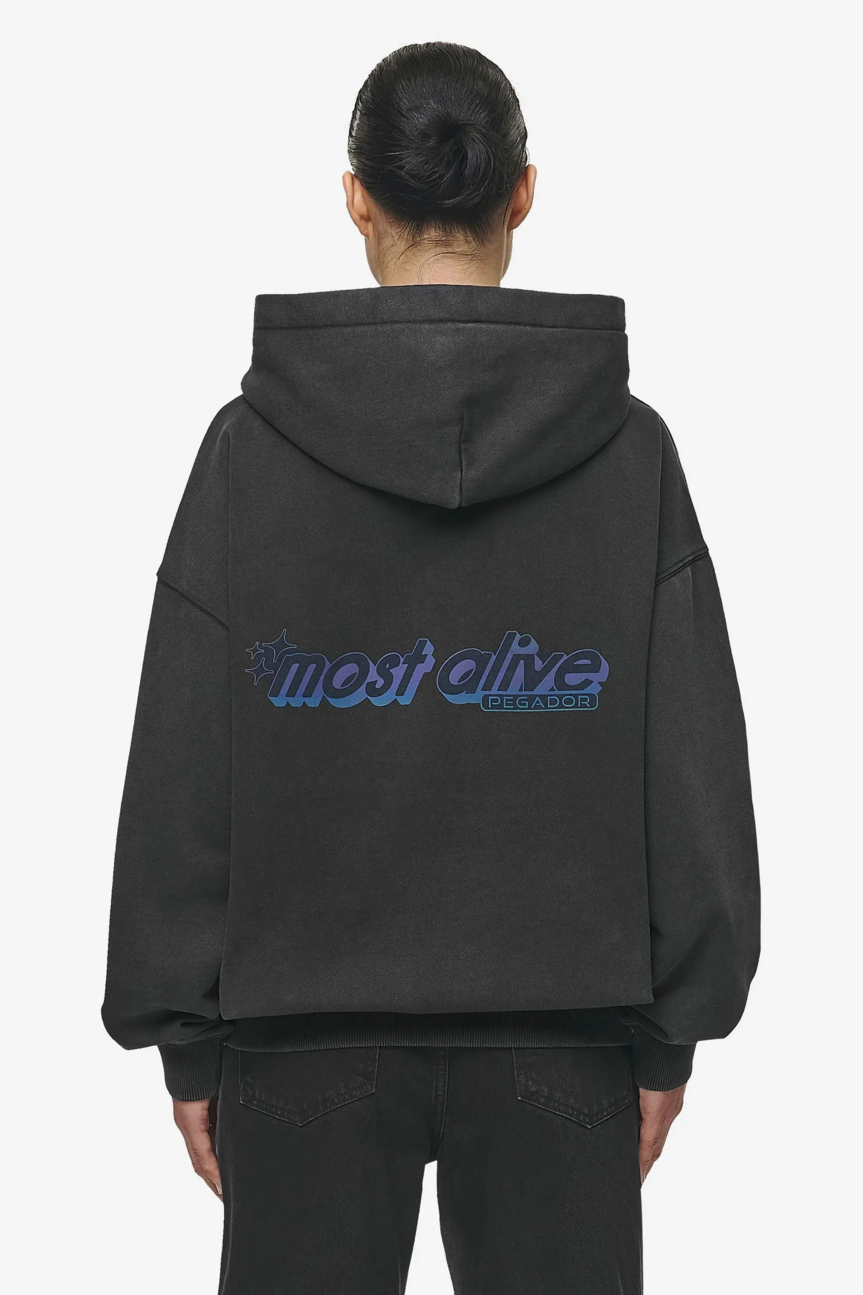 Pegador Hoodies|Thea Oversized Hoodie Vintage Black