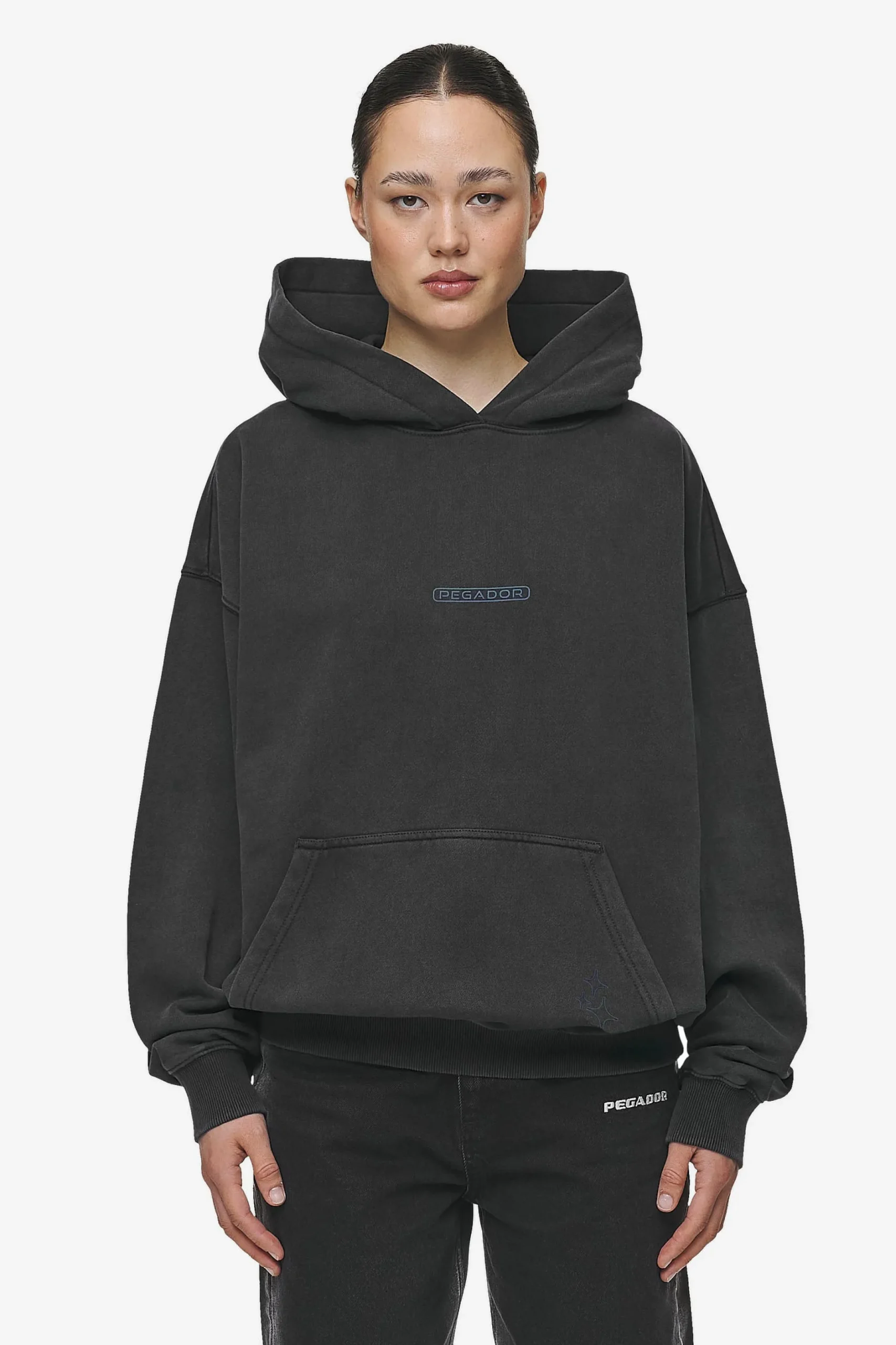 Pegador Hoodies|Thea Oversized Hoodie Vintage Black
