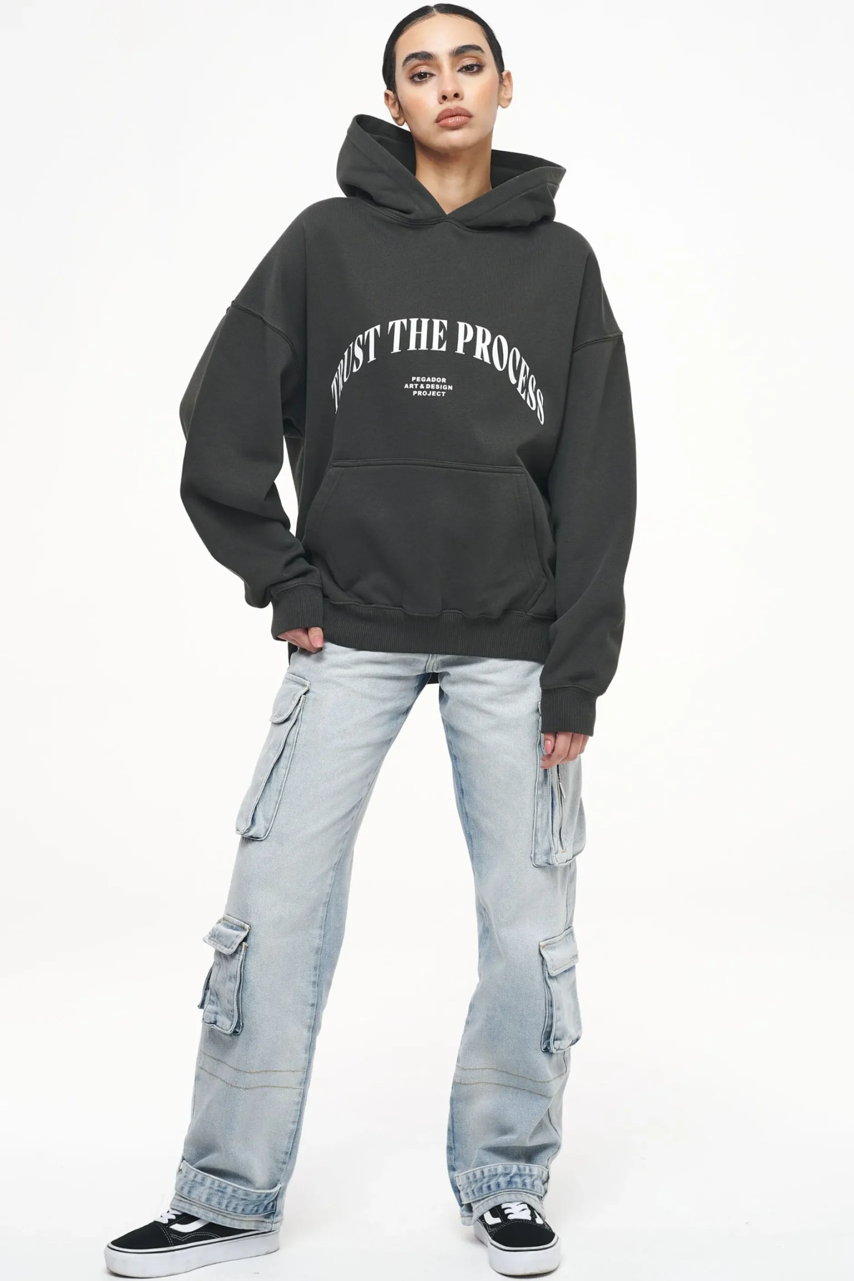 Pegador Hoodies|Topa Oversized Hoodie Vintage Washed Iron Grey