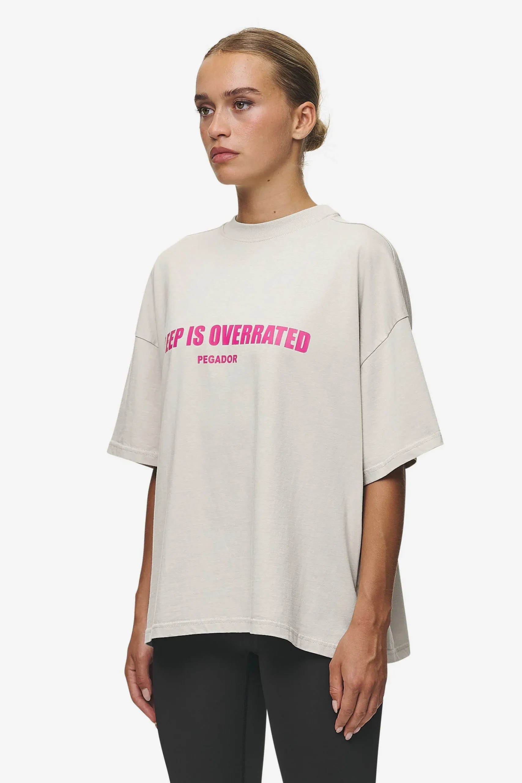 Pegador Tees|Tori Heavy Oversized Tee Washed Moon Grey