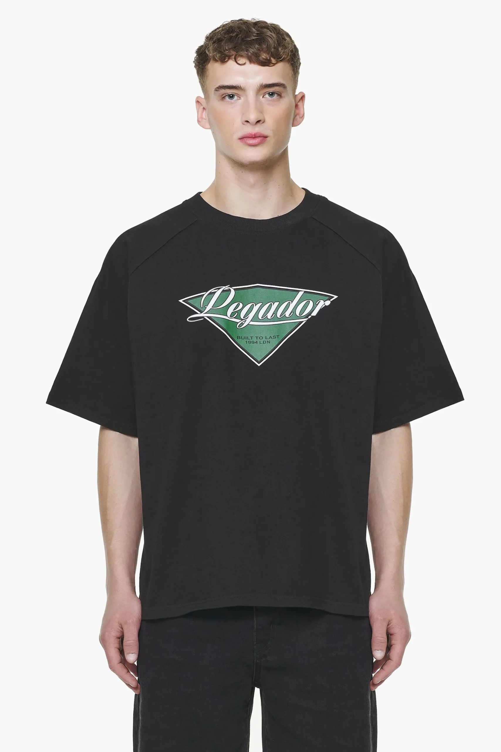 Pegador Tees|Trafford Raglan Boxy Tee Vintage Washed Onyx Black