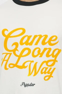 Pegador Tees|Trounce Oversized Ringer Tee Vintage Washed Angels Cream Black Ink