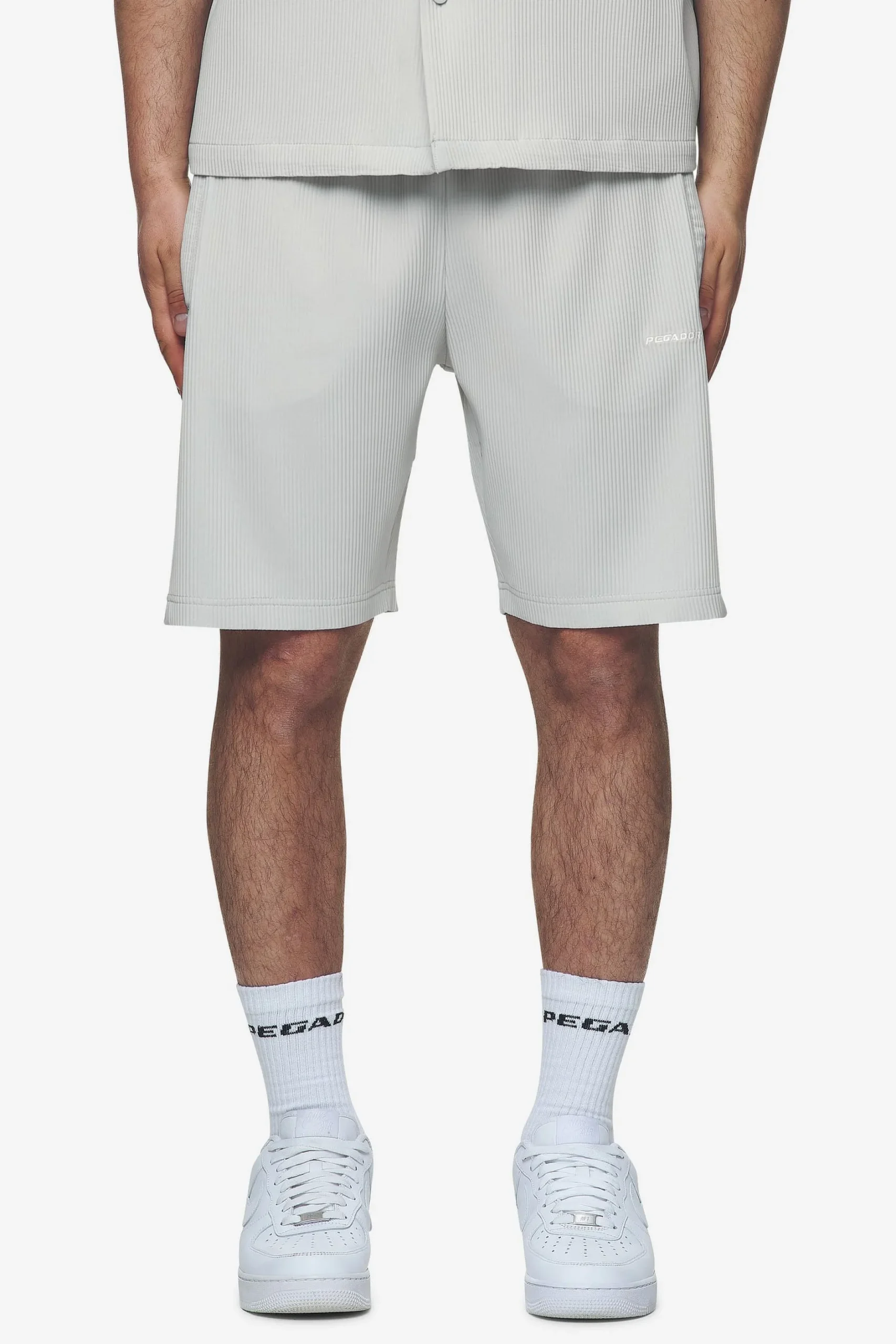 Pegador Shorts|Troy Plissee Shorts Pearl grey